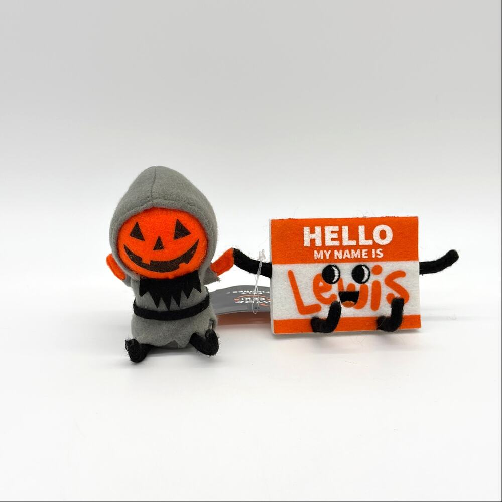 Target Hyde & Eek Lewis Name Tag Halloween Pumpkin Head Ghoul Felt Duo 2025 NEW